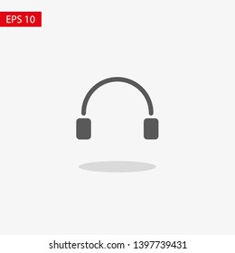 Headphones vector icon on background. Web design icon. Headphones icon minimalist design. Headphones for music 