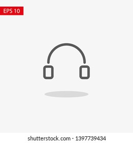 Headphones vector icon on background. Web design icon. Headphones icon minimalist design. Headphones for music 