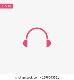 Headphones vector icon on background. Web design icon. Headphones icon minimalist design. Headphones for music 