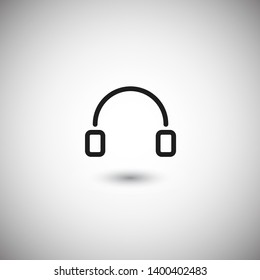 Headphones vector icon on background. Web design icon. Headphones icon minimalist design. 