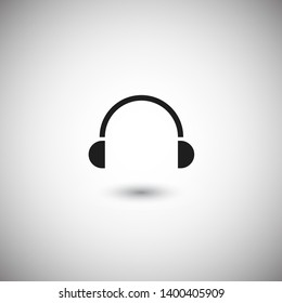 Headphones vector icon on background. Web design icon. Headphones icon minimalist design. Headphones for music 