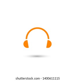 Headphones vector icon on background. Web design icon. Headphones icon minimalist design. Headphones for music 