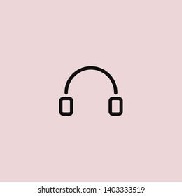 Headphones vector icon on background. Web design icon. Headphones icon minimalist design. Headphones for music 