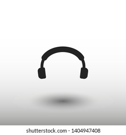 Headphones vector icon on background. Web design icon. Headphones icon minimalist design. Headphones for music 