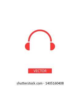 Headphones vector icon on background. Web design icon. Headphones icon minimalist design. Headphones for music 