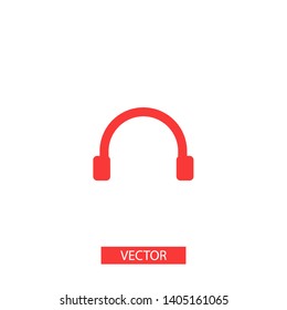 Headphones vector icon on background. Web design icon. Headphones icon minimalist design. Headphones for music 