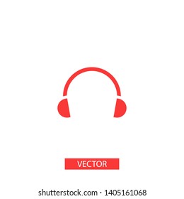 Headphones vector icon on background. Web design icon. Headphones icon minimalist design. Headphones for music 