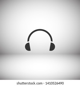 Headphones vector icon on background. Web design icon. Headphones icon minimalist design. Headphones for music 