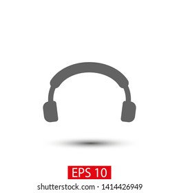Headphones vector icon on background. Web design icon. Headphones icon minimalist design. Headphones for music 
