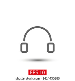 Headphones vector icon on background. Web design icon. Headphones icon minimalist design. Headphones for music 