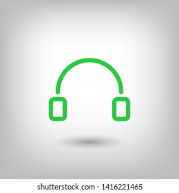 Headphones vector icon on background. Web design icon. Headphones icon minimalist design. Headphones for music 