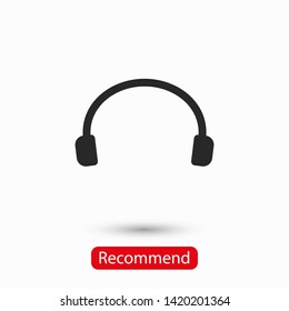 Headphones vector icon on background. Web design icon. Headphones icon minimalist design. Headphones for music 