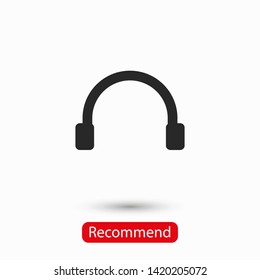 Headphones vector icon on background. Web design icon. Headphones icon minimalist design. Headphones for music 