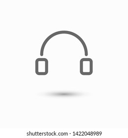 Headphones vector icon on background. Web design icon. Headphones icon minimalist design. Headphones for music 