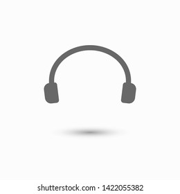 Headphones vector icon on background. Web design icon. Headphones icon minimalist design. Headphones for music 