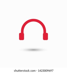 Headphones vector icon on background. Web design icon. Headphones icon minimalist design. Headphones for music 