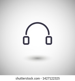 Headphones vector icon on background. Web design icon. Headphones icon minimalist design. Headphones for music