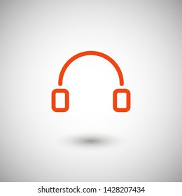 Headphones vector icon on background. Web design icon. Headphones icon minimalist design. Headphones for music