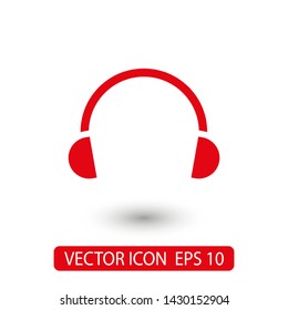 Headphones vector icon on background. Web design icon. Headphones icon minimalist design. Headphones for music