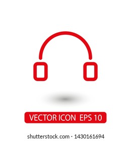 Headphones vector icon on background. Web design icon. Headphones icon minimalist design. Headphones for music