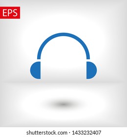 Headphones vector icon on background. Web design icon. Headphones icon minimalist design. Headphones for music