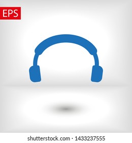 Headphones vector icon on background. Web design icon. Headphones icon minimalist design. Headphones for music