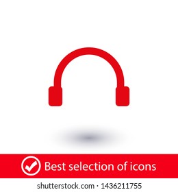 Headphones vector icon on background. Web design icon. Headphones icon minimalist design. Headphones for music