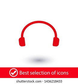 Headphones vector icon on background. Web design icon. Headphones icon minimalist design. Headphones for music