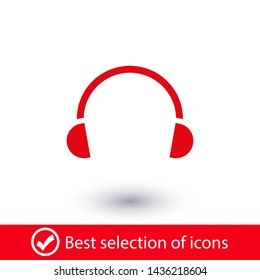 Headphones vector icon on background. Web design icon. Headphones icon minimalist design. Headphones for music