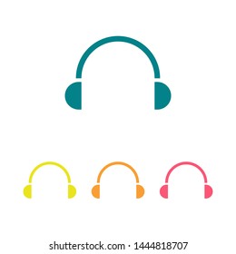 Headphones vector icon on background. Web design icon. Headphones icon minimalist design. Headphones for music
