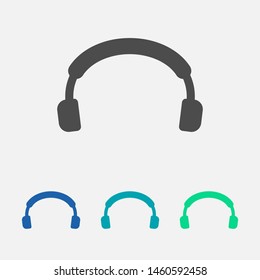 Headphones vector icon on background. Web design icon. Headphones icon minimalist design. Headphones for music