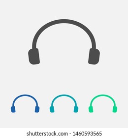 Headphones vector icon on background. Web design icon. Headphones icon minimalist design. Headphones for music