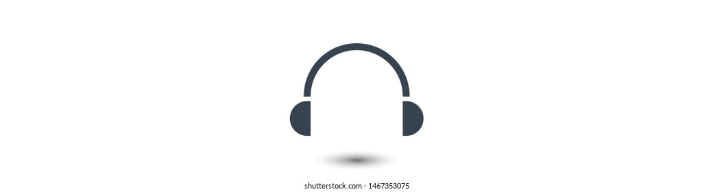 Headphones vector icon on background. Web design icon. Headphones icon minimalist design. Headphones for music
