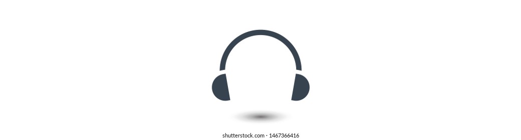 Headphones vector icon on background. Web design icon. Headphones icon minimalist design. Headphones for music