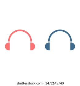 Headphones vector icon on background. Web design icon. Headphones icon minimalist design. Headphones for music