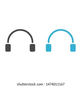 Headphones vector icon on background. Web design icon. Headphones icon minimalist design. Headphones for music