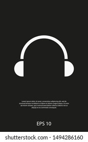 Headphones vector icon on background. Web design icon. Headphones icon minimalist design. Headphones for music