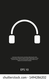 Headphones vector icon on background. Web design icon. Headphones icon minimalist design. Headphones for music