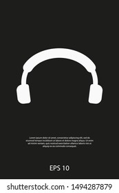 Headphones vector icon on background. Web design icon. Headphones icon minimalist design. Headphones for music