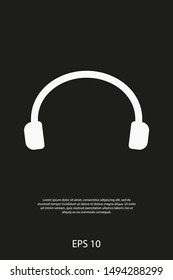 Headphones vector icon on background. Web design icon. Headphones icon minimalist design. Headphones for music