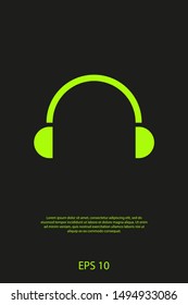 Headphones vector icon on background. Web design icon. Headphones icon minimalist design. Headphones for music