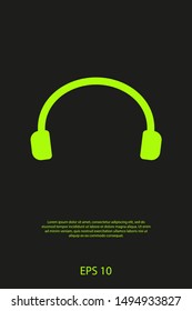 Headphones vector icon on background. Web design icon. Headphones icon minimalist design. Headphones for music