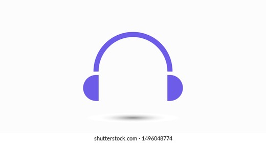 Headphones vector icon on background. Web design icon. Headphones icon minimalist design. Headphones for music