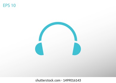 Headphones vector icon on background. Web design icon. Headphones icon minimalist design. Headphones for music