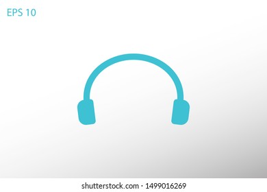Headphones vector icon on background. Web design icon. Headphones icon minimalist design. Headphones for music