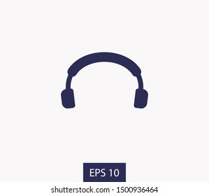 Headphones vector icon on background. Web design icon. Headphones icon minimalist design. Headphones for music