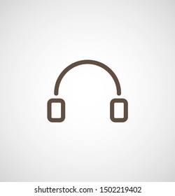 Headphones vector icon on background. Web design icon. Headphones icon minimalist design. Headphones for music