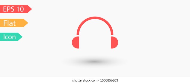 Headphones vector icon on background. Web design icon. Headphones icon minimalist design. Headphones for music