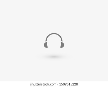 Headphones vector icon on background. Web design icon. Headphones icon minimalist design. Headphones for music