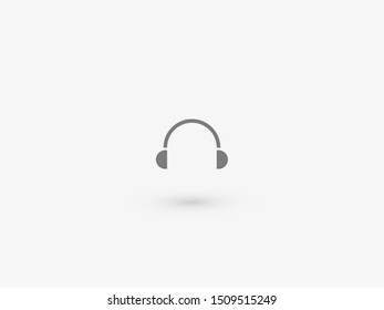Headphones vector icon on background. Web design icon. Headphones icon minimalist design. Headphones for music